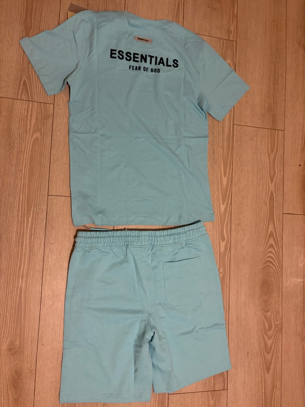 Essentials light blue short set